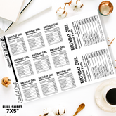 Birthday Girl Facts || Quote Sheet